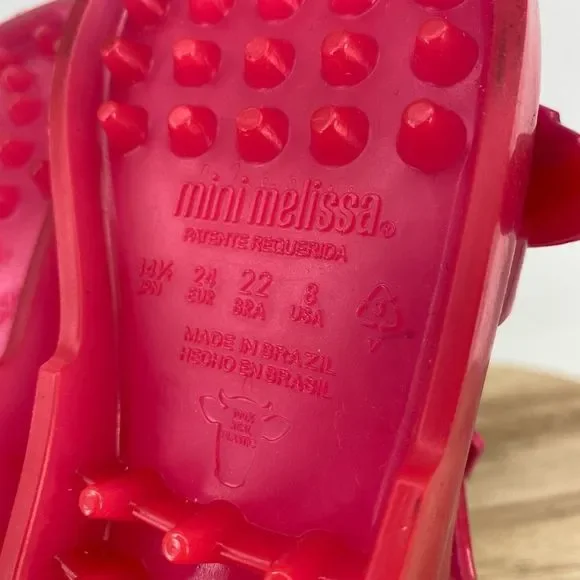 NWT Mini Melissa Possession II Jelly Sandal in Pink Happy Toddler Size 8 - Picture 7 of 8